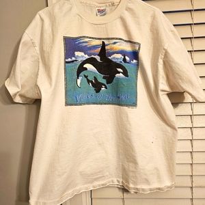 Vintage 1994 voices of the sea t-shirt orcas